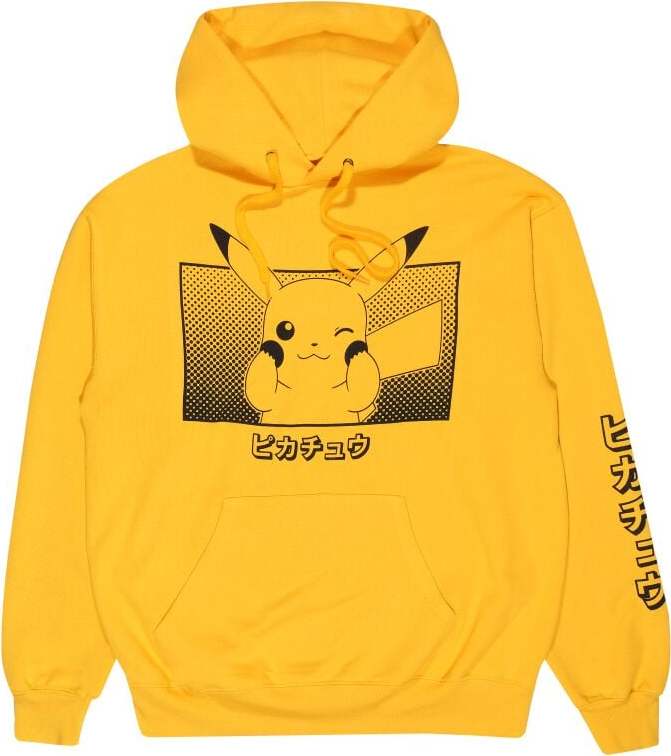 Pokémon Pikachu Katakana Mikina s kapucí žlutá - Merchstore.cz Pokémon Pikachu Katakana Mikina s kapucí žlutá - Merchstore.cz