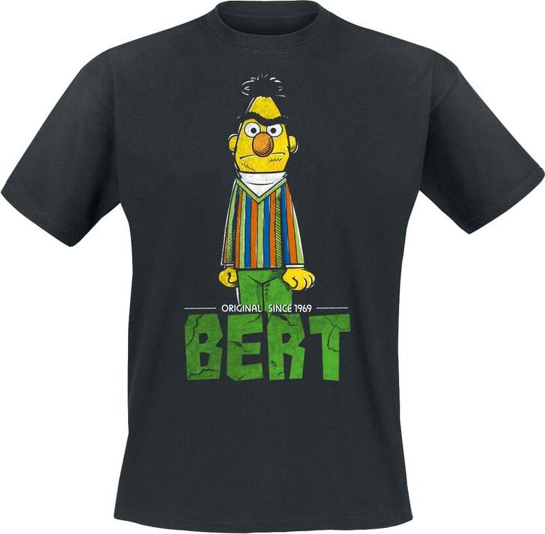 Sesame Street Bert Tričko černá - Merchstore.cz Sesame Street Bert Tričko černá - Merchstore.cz