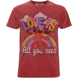 Sesame Street Famous Forevert - Elmo Love Is Tričko červená - Merchstore.cz