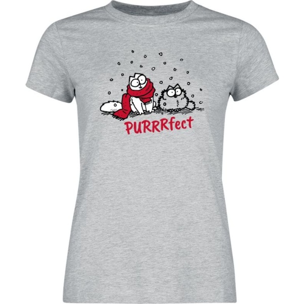 Simon's Cat Purrrfect Dámské tričko prošedivelá - Merchstore.cz