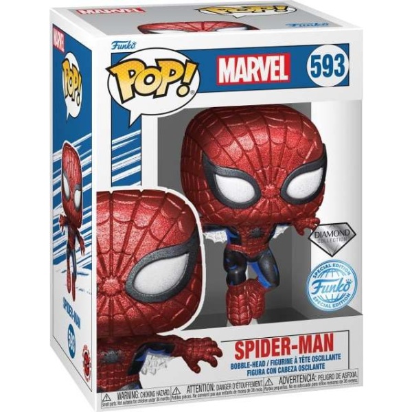 Spider-Man Vinylová figurka č.593 Spider-Man (Diamond Glitter) Sberatelská postava standard - Merchstore.cz