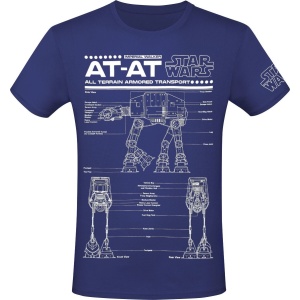 Star Wars AT-AT - Schematic Tričko modrá - Merchstore.cz