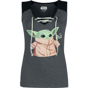 Star Wars Baby Grogu Dámský top smíšená šedo-černá - Merchstore.cz