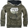 Star Wars Kids - The Mandalorian - Grogu - Sketch detská mikina s kapucí khaki - Merchstore.cz