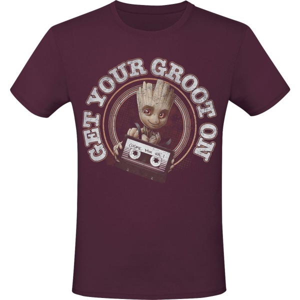 Strážci galaxie Get Your Groot On Tričko burgundská červeň - Merchstore.cz