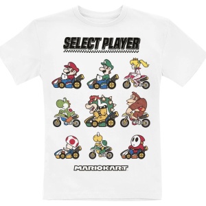 Super Mario Kids - Choose Your Driver detské tricko bílá - Merchstore.cz