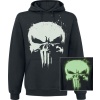 The Punisher Glow In The Dark Skull Mikina s kapucí černá - Merchstore.cz