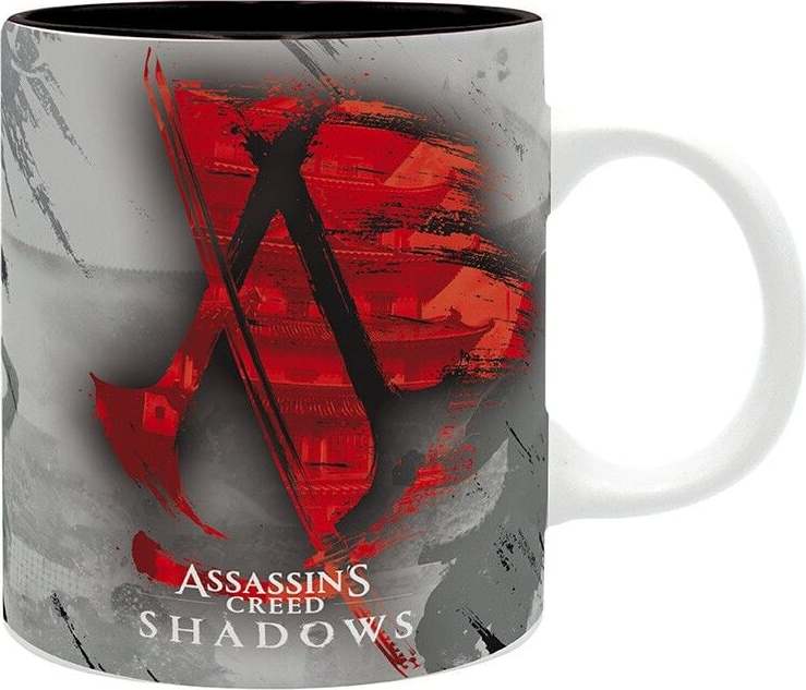 Assassin's Creed Shadows - Crest Hrnek cerná/cervená/šedá - Merchstore.cz Assassin's Creed Shadows - Crest Hrnek cerná/cervená/šedá - Merchstore.cz
