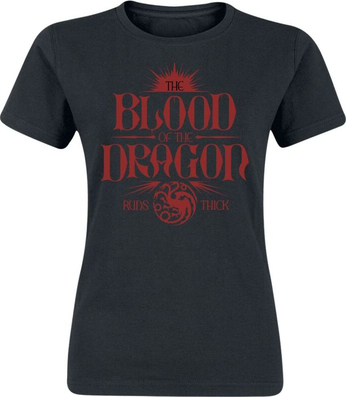 Game Of Thrones House of the Dragon - Blood Of The Dragon Runs Thick Dámské tričko černá - Merchstore.cz Game Of Thrones House of the Dragon - Blood Of The Dragon Runs Thick Dámské tričko černá - Merchstore.cz