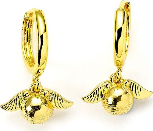 Harry Potter Zlatonka náušnice zlatá - Merchstore.cz