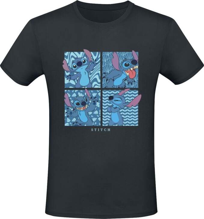 Lilo & Stitch Stitch in 4 Boxes Tričko černá - Merchstore.cz Lilo & Stitch Stitch in 4 Boxes Tričko černá - Merchstore.cz