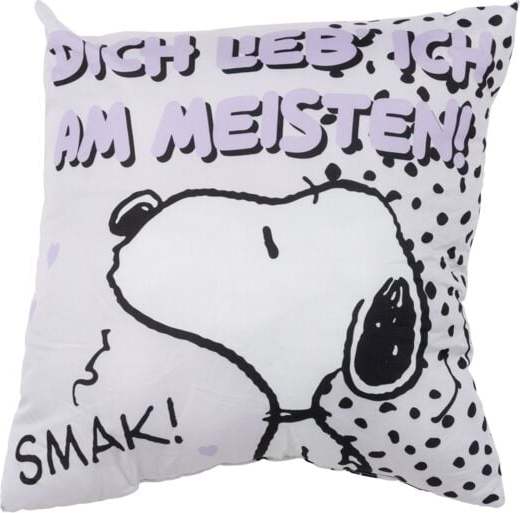 Peanuts Dich lieb´ ich am meisten! dekorace polštár bílá/cerná - Merchstore.cz Peanuts Dich lieb´ ich am meisten! dekorace polštár bílá/cerná - Merchstore.cz