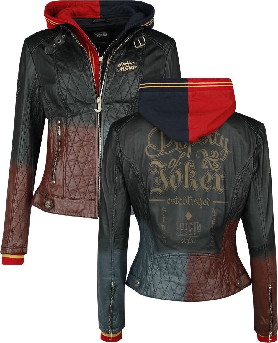 Suicide Squad Harley Quinn - Daddy's Lil' Monster Dámská kožená bunda vícebarevný - Merchstore.cz Suicide Squad Harley Quinn - Daddy's Lil' Monster Dámská kožená bunda vícebarevný - Merchstore.cz