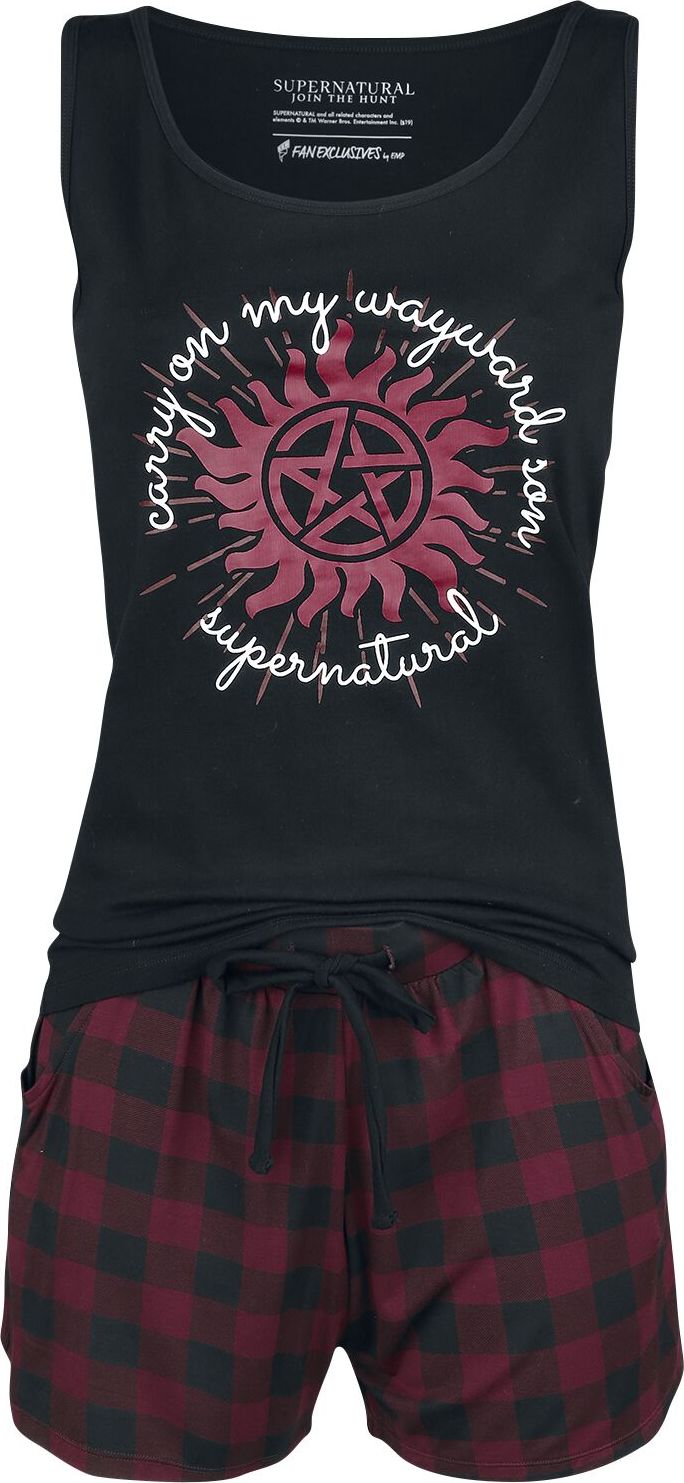 Supernatural Carry On pyžama cerná/cervená - Merchstore.cz Supernatural Carry On pyžama cerná/cervená - Merchstore.cz