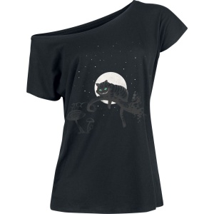 Alice in Wonderland Chesire Cat Crazy Nights Dámské tričko černá - Merchstore.cz
