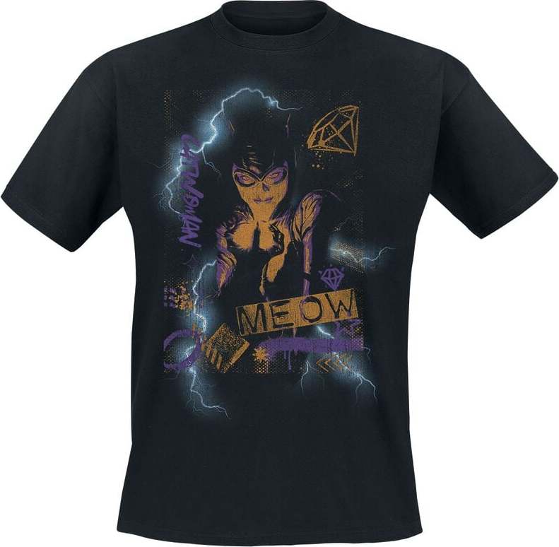 Batman Catwoman - Meow Tričko černá - Merchstore.cz Batman Catwoman - Meow Tričko černá - Merchstore.cz