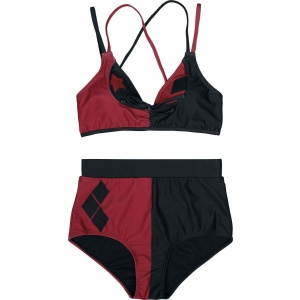 Batman Harley Quinn Stars and Diamonds Bikini cervená/cerná - Merchstore.cz