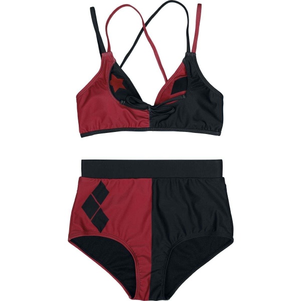 Batman Harley Quinn Stars and Diamonds Bikini cervená/cerná - Merchstore.cz