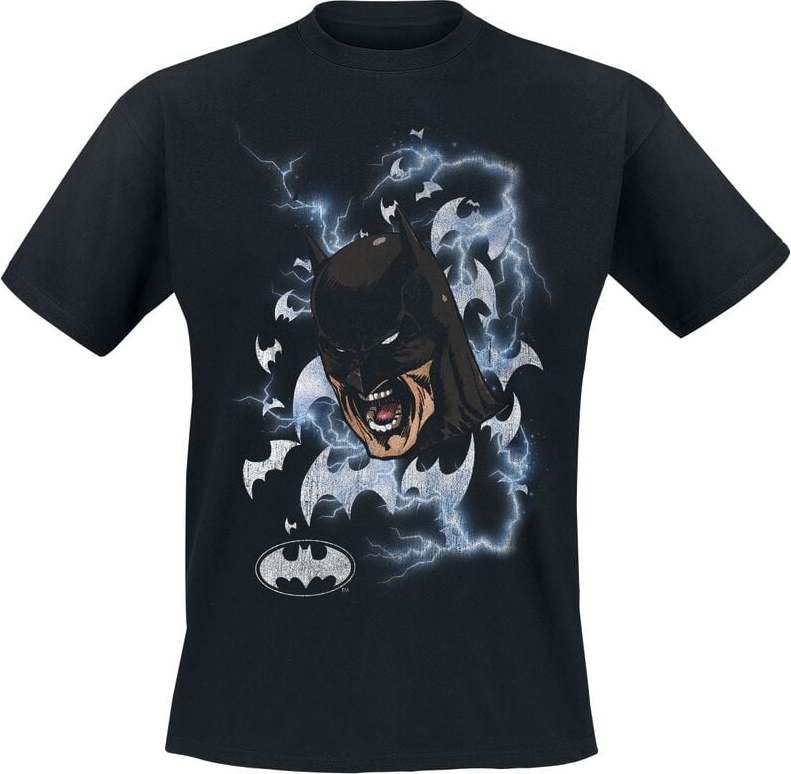 Batman Shouts Lightning Bats Tričko černá - Merchstore.cz Batman Shouts Lightning Bats Tričko černá - Merchstore.cz