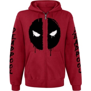 Deadpool Logo Mikina s kapucí na zip červená - Merchstore.cz