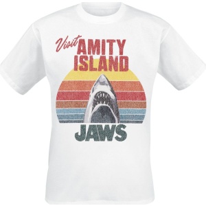 Der weisse Hai Sunset Amity Jaws Tričko bílá - Merchstore.cz