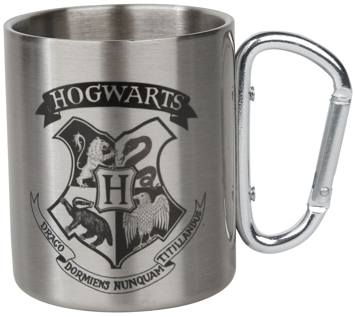 Harry Potter Hrnek s karabinkou Hogwarts Hrnek stríbrná - Merchstore.cz
