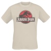 Jurassic Park Grunge Logo Jurassic Tričko písková - Merchstore.cz