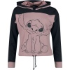 Lilo & Stitch Stitch Dámská mikina s kapucí cerná/ružová - Merchstore.cz
