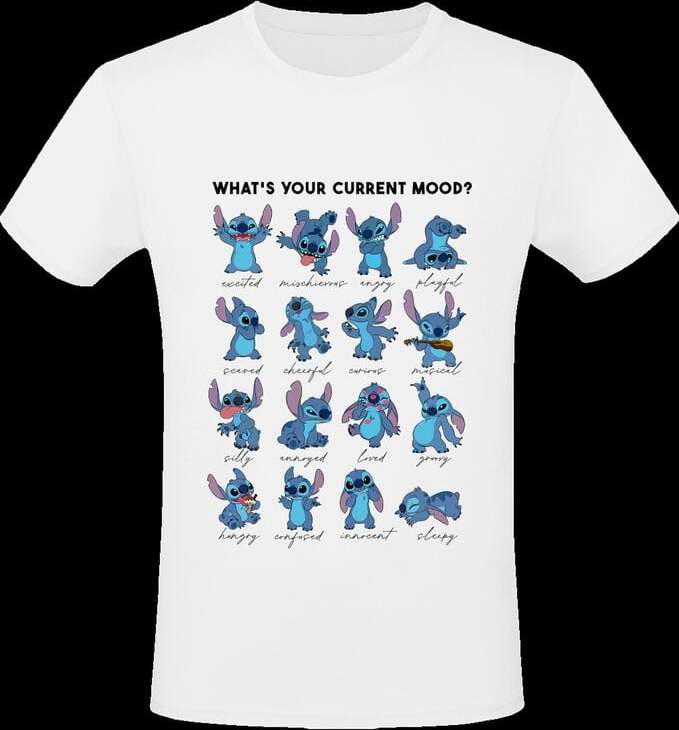 Lilo & Stitch Stitch Emotions Tričko bílá - Merchstore.cz Lilo & Stitch Stitch Emotions Tričko bílá - Merchstore.cz