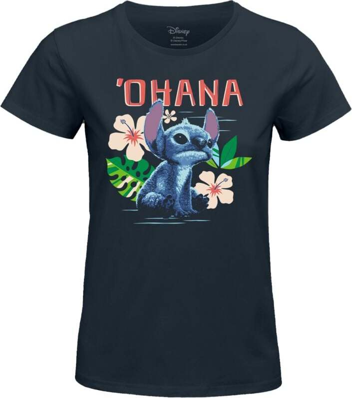 Lilo & Stitch Stitch Ohana Dámské tričko tmavě modrá - Merchstore.cz Lilo & Stitch Stitch Ohana Dámské tričko tmavě modrá - Merchstore.cz