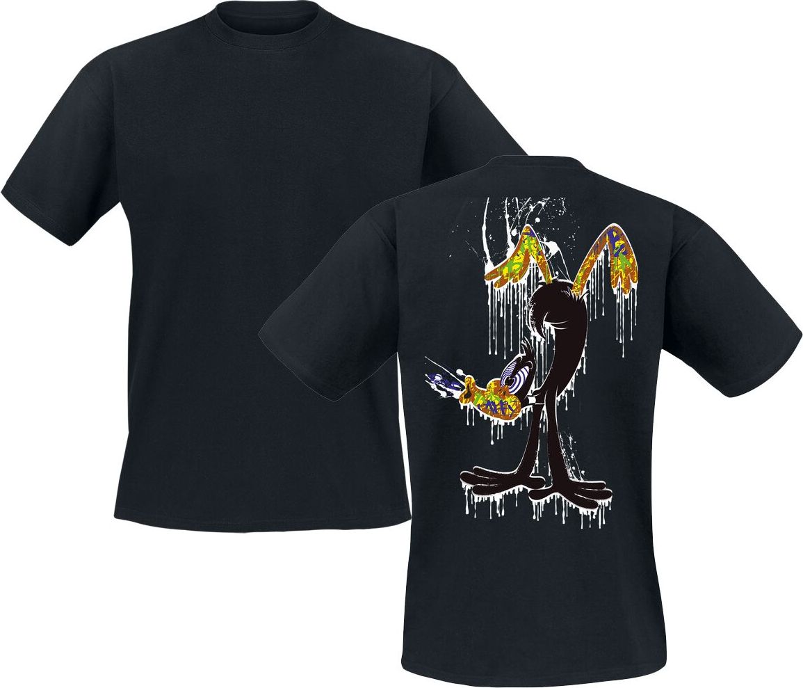 Looney Tunes Duff Duck - Paint Hand Stand Tričko černá - Merchstore.cz