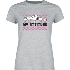 Peanuts My Attitube Is My Favorite Dámské tričko prošedivelá - Merchstore.cz