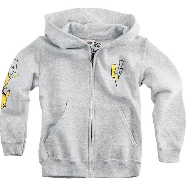 Pokémon Kids - Pikachu - Pokemon Trainer detská mikina s kapucí na zip prošedivelá - Merchstore.cz