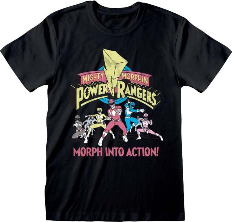 Power Rangers Morph Into Action Tričko černá - Merchstore.cz Power Rangers Morph Into Action Tričko černá - Merchstore.cz