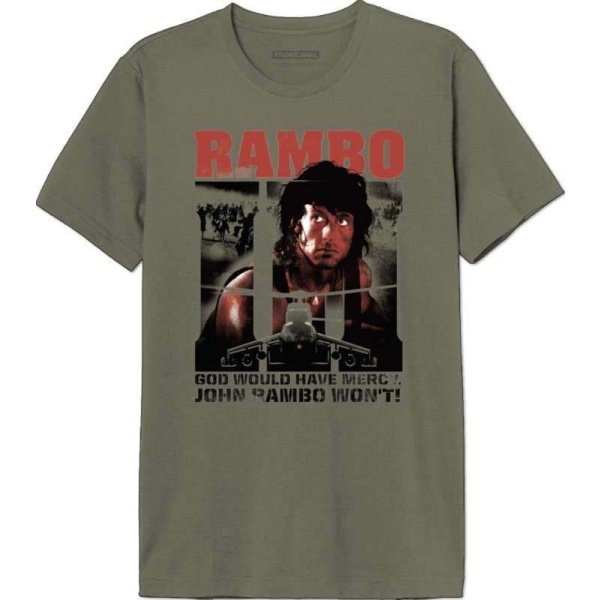 Rambo God would have no mercy Tričko khaki - Merchstore.cz