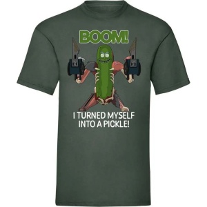 Rick And Morty Into a Pickle Tričko zelená - Merchstore.cz