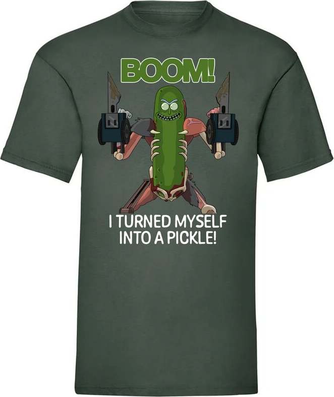 Rick And Morty Into a Pickle Tričko zelená - Merchstore.cz Rick And Morty Into a Pickle Tričko zelená - Merchstore.cz