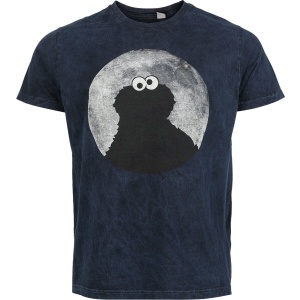 Sesame Street Krümelmonster - Cookie Monster - Moon Light Tričko modrá - Merchstore.cz