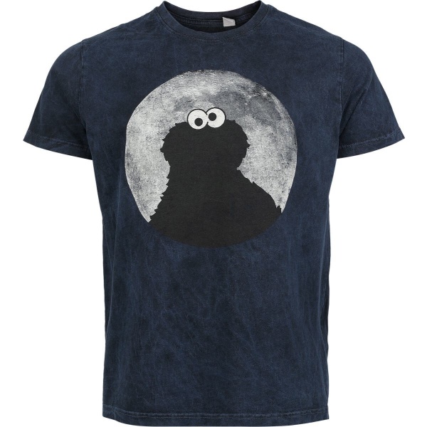 Sesame Street Krümelmonster - Cookie Monster - Moon Light Tričko modrá - Merchstore.cz