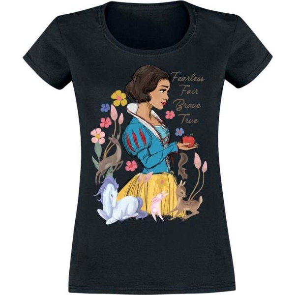 Sněhurka a sedm trpaslíků Fearless Fair Brave Dámské tričko černá - Merchstore.cz