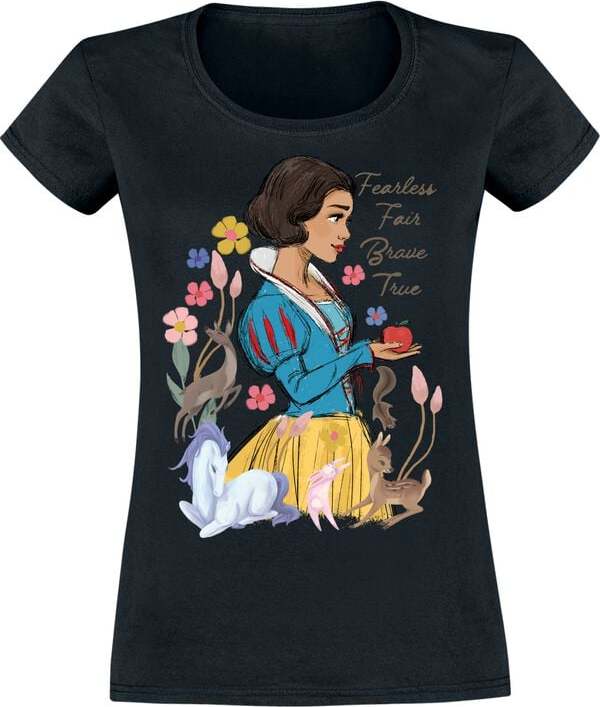 Sněhurka a sedm trpaslíků Fearless Fair Brave Dámské tričko černá - Merchstore.cz Sněhurka a sedm trpaslíků Fearless Fair Brave Dámské tričko černá - Merchstore.cz