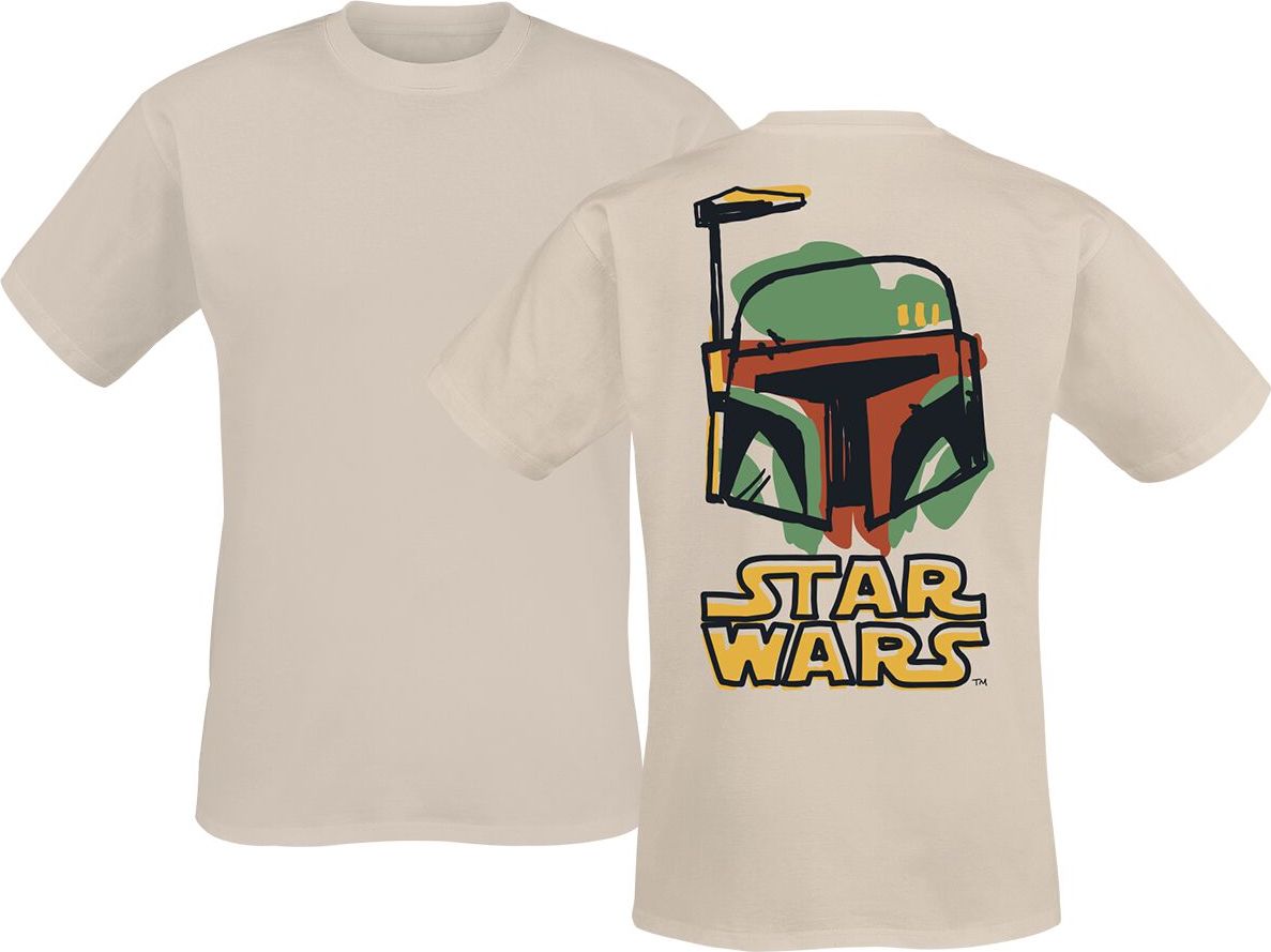 Star Wars Boba Fett - Doodle Tričko přírodní - Merchstore.cz Star Wars Boba Fett - Doodle Tričko přírodní - Merchstore.cz