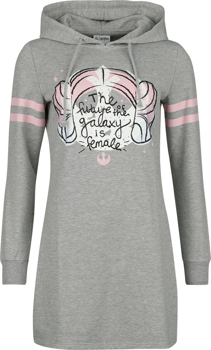 Star Wars Galaxy is Female Šaty s kapucí šedá - Merchstore.cz Star Wars Galaxy is Female Šaty s kapucí šedá - Merchstore.cz