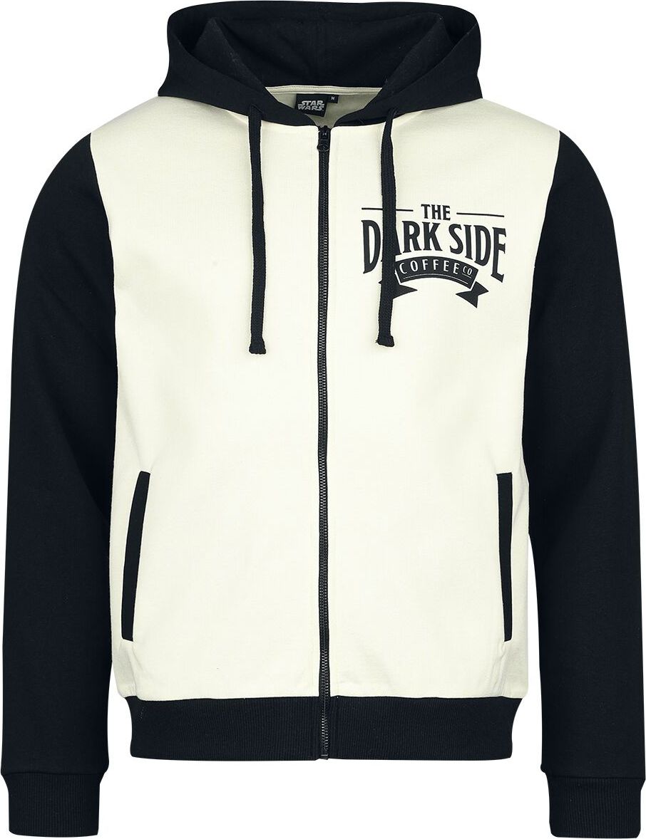 Star Wars The Dark Side Coffee Mikina s kapucí na zip krémová/cerná - Merchstore.cz