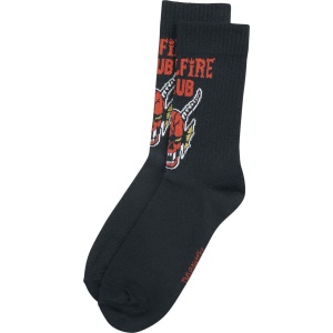 Stranger Things Hellfire Club Ponožky cerná/cervená/bílá - Merchstore.cz