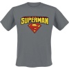 Superman Blockletter Logo Tričko tmavě šedá - Merchstore.cz