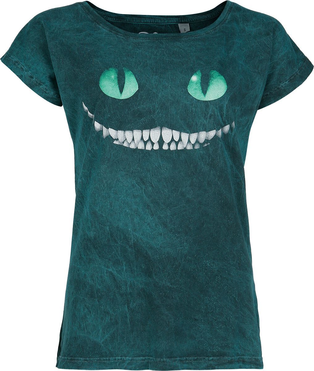 Alice in Wonderland Cheshire Cat Smile Dámské tričko petrolejová - Merchstore.cz Alice in Wonderland Cheshire Cat Smile Dámské tričko petrolejová - Merchstore.cz