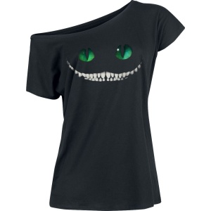 Alice in Wonderland Grinsekatze Dámské tričko černá - Merchstore.cz