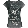 Alice in Wonderland I Am Not Crazy Dámské tričko šedá - Merchstore.cz