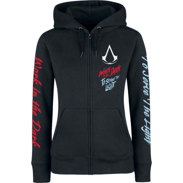 Assassin's Creed Work In The Dark Dámská mikina s kapucí na zip černá - Merchstore.cz